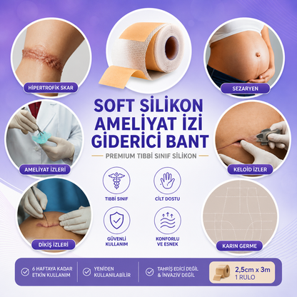 Lumea Ameliyat İz Bandı — Premium Silikon Rulo Bant | Tıbbi Sınıf