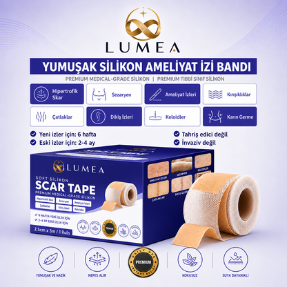 Lumea Ameliyat İz Bandı — Premium Silikon Rulo Bant | Tıbbi Sınıf
