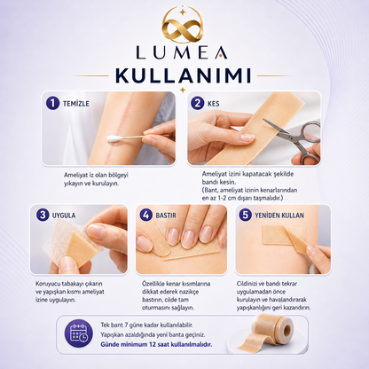 Lumea Ameliyat İz Bandı — Premium Silikon Rulo Bant | Tıbbi Sınıf